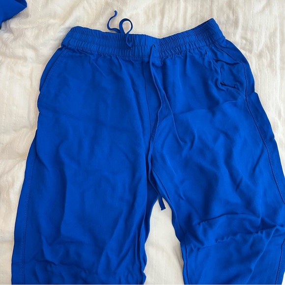 Zara blue flowy SET blouse and wide pants - Picture 4 of 8